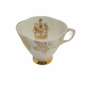 Royal Windsor Canada Tea Cup No Saucer Fine Bone China Gold Leaves Numbered